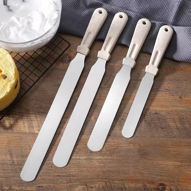 Edelstahl Kuchenspatel, spezielle Kurbel für Sahneglättern, Schaber, Backwerkzeug Set