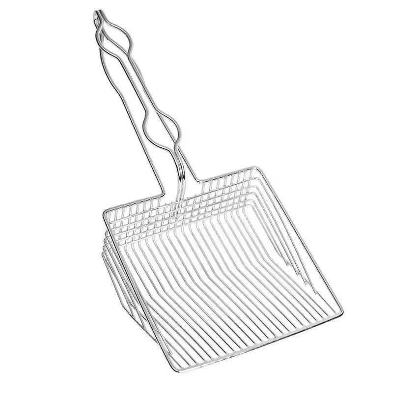 Large bore litter shovel, stainless steel handle, all metal material