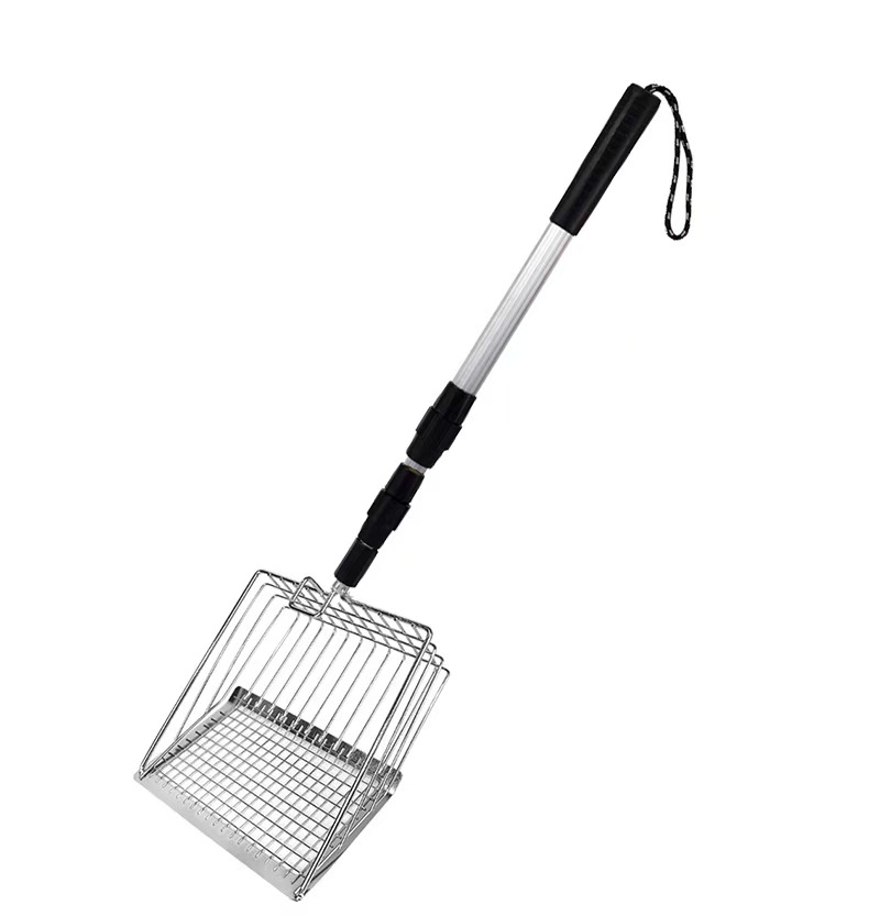 Litter scooper with retractable handle